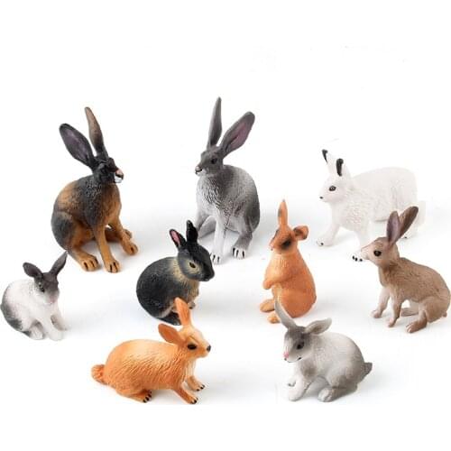 Simulated Zoo Action Figure Farm Rabbit Model Toys for Children Kids Cute Mini Animal Figurine Educational Toys Gift Home Decor