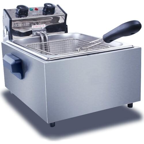 Electric Deep Fryers Stainless steel single cylinder screen electric frying stove commercial pan French fries 6 L NEW