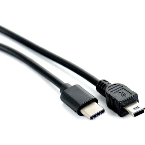 Hot sale 1pc USB Type-c to Mini USB Cable USB-C Male to Mini-B Male Converter Adapter Lead Data Cable 30cm