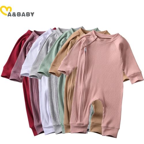 Ma&Baby 0-24M Spring Autumn Toddler Newborn Infant Baby Girl Boy Jumpsuit Soft Knitted Zipper Romper Long Sleeve Clothes