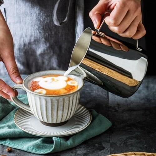 Stainless Steel Milk Frothing Pitcher Espresso Coffee Barista Craft Latte Cappuccino Milk Cream Cup Frothing Jug Pitcher