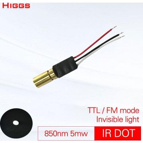 850nm 5mw IR infrared TTL frequency modulation dot laser module robert invisible light sight locator laser head DC 3-5V 0-50kHZ