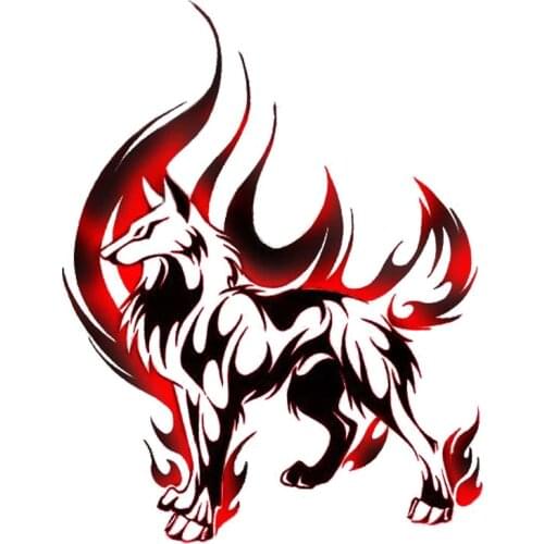 Hot Sell Personality Flame Wolf Car Stickers Accessories Motorcycle Sunscreen Waterproof PVC 13cm *10cm