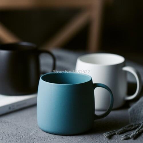 Nordic Style Matte Mug Ceramic Water Cup Office Handle Cup Household Milk Drinking Tea Cup