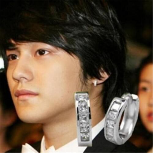 Fashion Jewelry wholesale High quality Men crystal Earrings big statement Silver Color earring for women free shipping