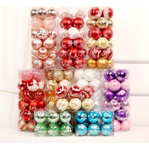 24PCS/box Christmas Balls Painted Ball Set Christmas Tree Ornaments Tree Pendants Holiday Party Christmas Home Decoration