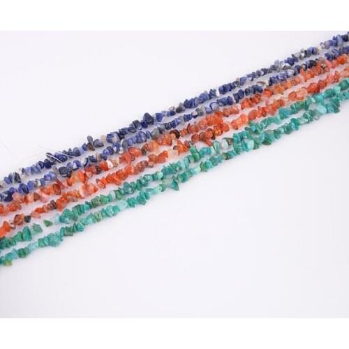 Natural Stone Green Aventurine Lapis Crystal Pink Quartz Opal Tigers Eye Chip beads 1 Strand Spacer Beaded for DIY Bracelet Jew