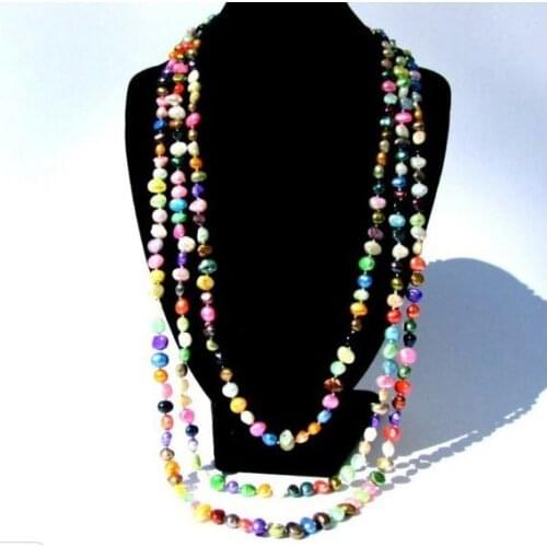 New Arrival Favorite Pearl Necklace 80 inches Long Genuine Broque Multicolor Freshwater Pearl Fine Jewelry Nice Women Gift