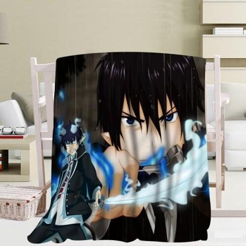 Custom Ao no Exorcist Blankets Travel Sofa Coral fleece fabric Blankets Soft Fluffy Warm 56x80inch 50X60inch 40X50inch
