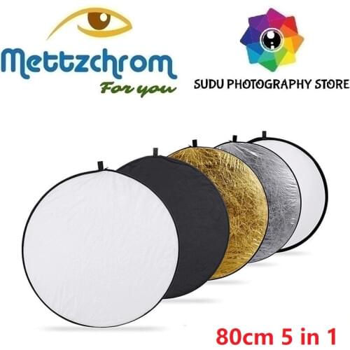 Reflector 5 in 1 Gold, Silver, Black, White, Transparent 80cm 5 color reflector