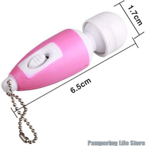Portable Mini Massage Stick Tiny Stress Relief Electronic Key-Chain Ring Full Body Massager with Button ( Random Color )
