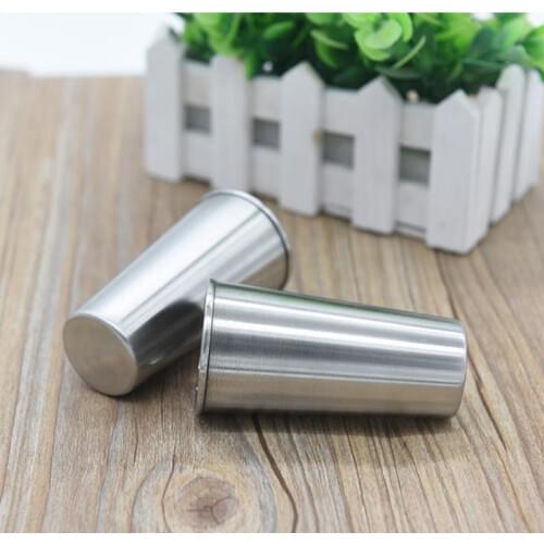 Quevinal 100ml Drinking Glass Stainless Steel Shot Glasses Cups Wine Beer Whiskey Mugs Outdoor Travel Cup Home Household