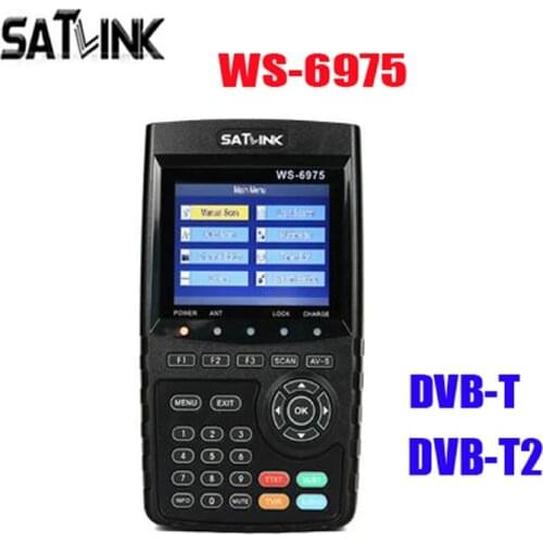 Satlink WS-6975 DVB-T DVB-T2 Finder MPEG-2 MPEG-4 H.265 3.5inch High Definition TFT LCD Screen better satlink ws-6905 6933,6916