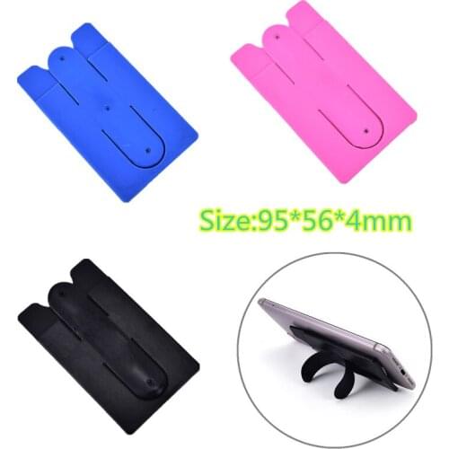 Touch U Shape Silicone Mobile Phone Stand Holder With Card Slot