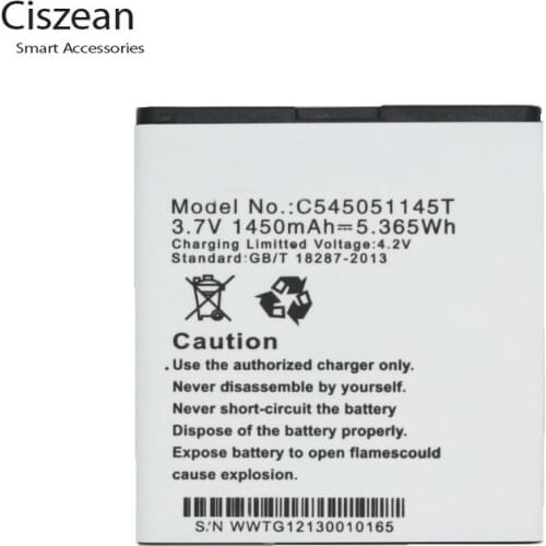 Ciszean 1x 3.7V 1450mAh Replacement Li-ion Battery C545051145T For BLU D050L D050U D070 D352L batteries
