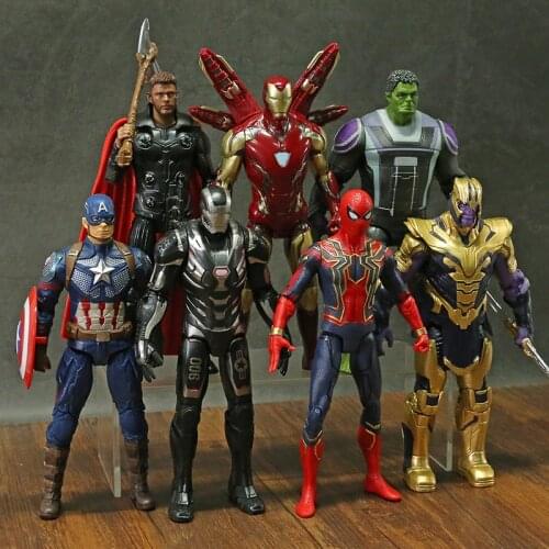 Super Hero Iron Man Captain America Thor Hulk War Machine Thanos PVC Action Figure Toys