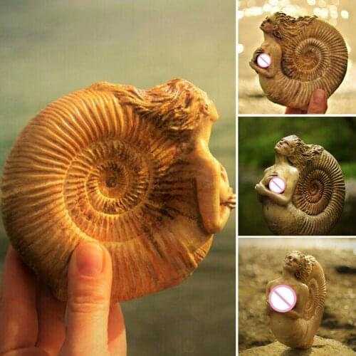 Decoration Crafts Ammonite Woman Ancient Spirit Mini Statue 10x12cm Desktop Decoration Vintage Ornament Hot