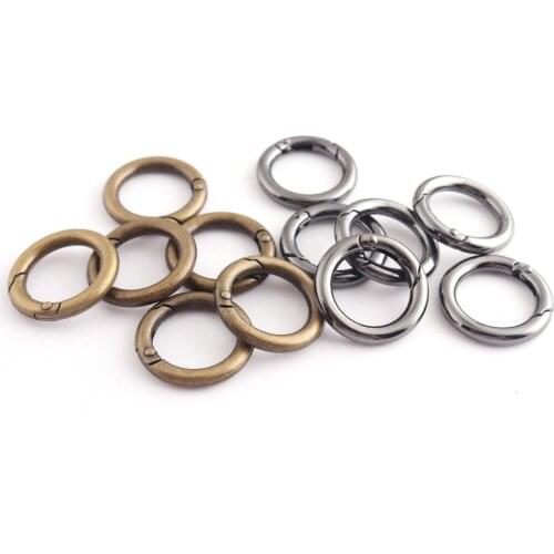 17mm Spring O Rings Antique Bronze/Gunmetal Clasp Hooks Snap Trigger Buckle Zinc Alloy Spring Buckles DIY Purse Bag Accessories
