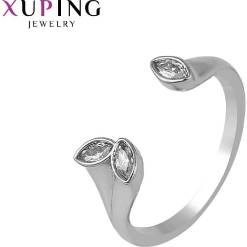 Xuping Fashion Elegant Adjustable Ring Copper Synthetic Cubic Zirconia Jewelry for Women Christmas Gift 14131