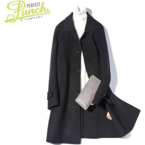 Winter 100% Wool Autumn Jacket Men Handmade Double-side Woolen Coats Streetwear Windbreaker Long Coat LM18-1000 MY1870