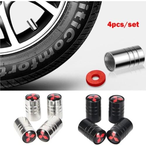 1Set Car Styling Metal Wheel Tire Valve Caps Dust Accessories For Mitsubishi lancer asx outlander pajero l200 galant