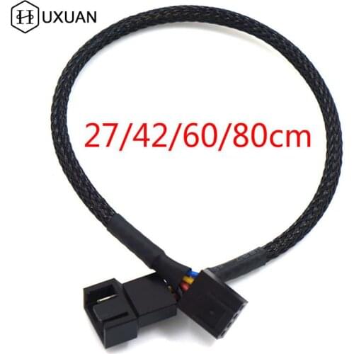 1pc 27/42/60/80cm PWM Extension Cable Mainboard CPU 4 PIN Fan 4P Adapter Cable Computer Case 4 PIN Power Cables Connectors