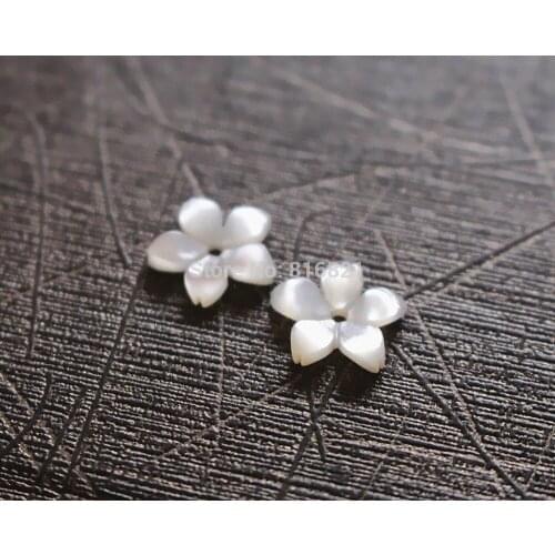 10mm 12mm New Style White MOP Mother of pearl Shell Beads Carved Flower focal Cut Petals Drilled Beads Charms 10 pieces/lot
