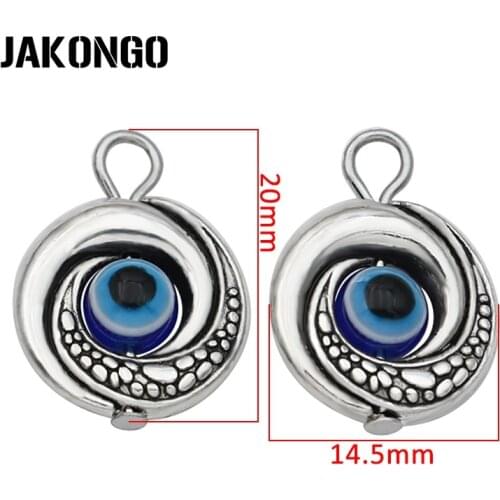 10PCS Tibetan Silver Plated Evil Eye Charms Pendants for Jewelry Making Bracelet Accessories DIY Craft 20x15mm