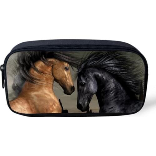 2017 Storage Pouch Cosmetic Bag Women Makeup Bags Escolar Crazy Horse Print Pencil Case Bag Animal School Supplies Pencil-case