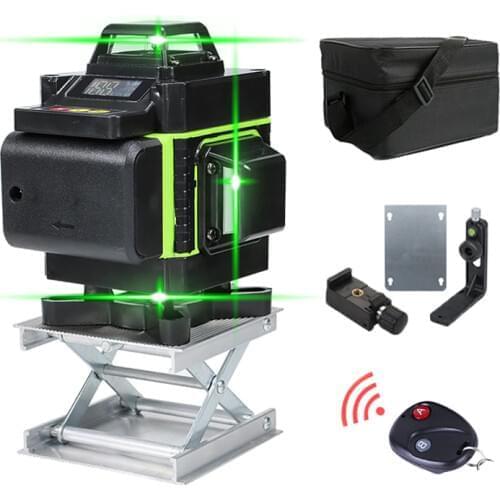 3D/4D Laser Level 360 SelfLeveling Horizontal And Vertical Cross Super Powerful Green Laser Level 12/16 Lines Indoors Outdoors