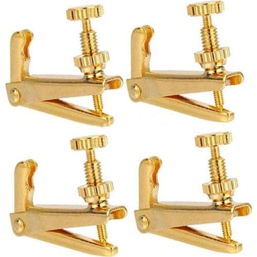 4pcs/lot Golden Plated Violin String Tuner Fine Tuner Adjuster Parts Fit 3/4 - 4/4 Violin Parts Accessories