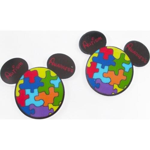 5pcs /lot Cute Bear Pattern Planar Resin Acrylic Art Sew Bow-knot Crafts DIY Homework Accessories Material ,5Yc17413