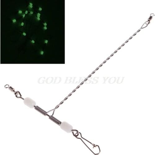 5 x Stainless Steel Luminous Beads Balance T-shape Swivel Snap Fishing Connector Fishing Tackle Accessories Drop Shipping