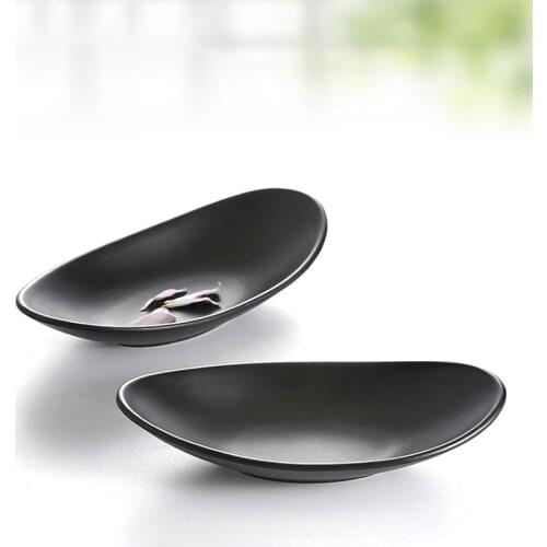 Japanese Style Food Plate Dish Oval Seafood Dishes Tray Kitchen Tableware Fruits Dish, Candy Nuts Snacks Plates Storage Trays