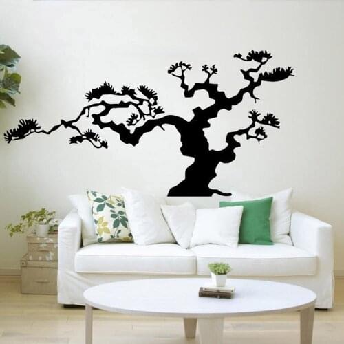 Tree Bonsai Wall Sticker Bedroom Decor Accessories Nature Vinyl Living Room Interior Wall Decaks Home Decoration Office Y965