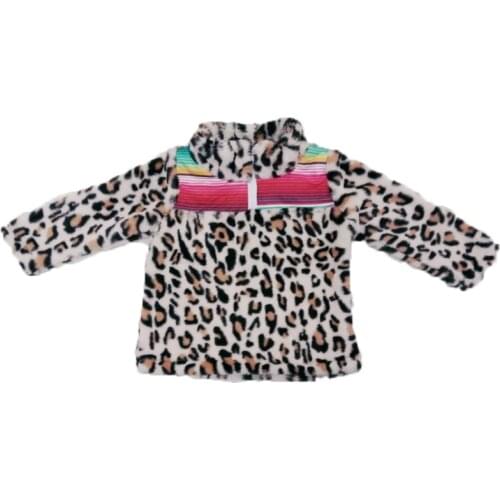 Children winter warm jacket boy and girls leopard top with zipper