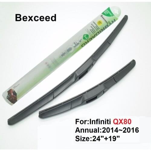 For Infiniti QX80 24"+19" High quality Bexceed of rubber car windshield hybrid wiper blade 2014 2015 2016