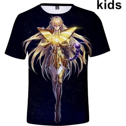 3 To 14 Years kids t shirt Saint Seiya 3d tshirt boy/girls T-shirt Anime Knights Of The Zodiac children tshirt Teen clothes