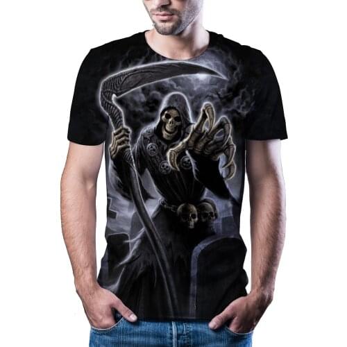 2020 new skull 3D printed T-shirt mens womens tshirt punk style top tees skull t shirt gothic tshirt asian size 6XL gym