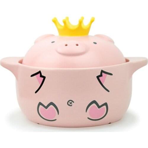 Pink Pig High Temperature Resistance Casserole Handle Ceramic Cooker Kitchen Supplies