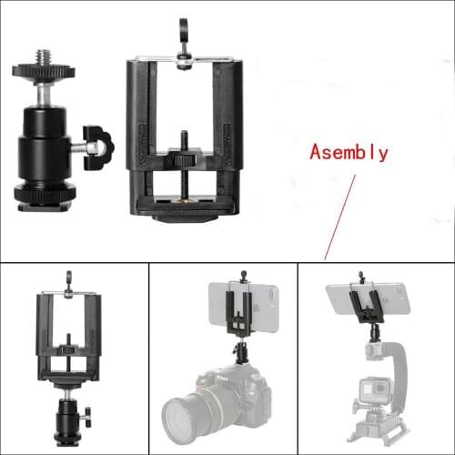 DSLR Camera Hot Shoe Mount Smartphone Monitor Mount Smartphone Clamp Super Wide