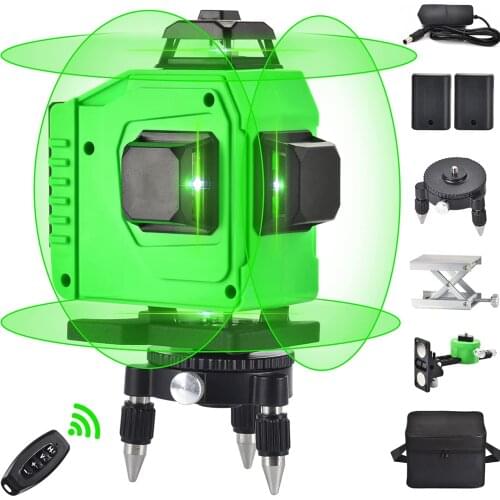 Nivel Laser Level green Powerful 12/16 Lines 3D Self-Leveling Horizontal&Vertical Cross Lines 360 Degrees Rotary Adjustment