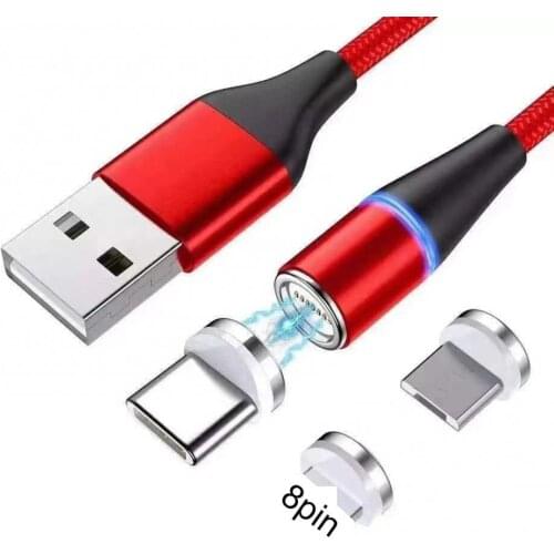 3A Magnetic Fast Charging Micro USB Cable Magnet Plug Type C Charge 2 In 1 Charging Cord Wire For Android Type-C Apple