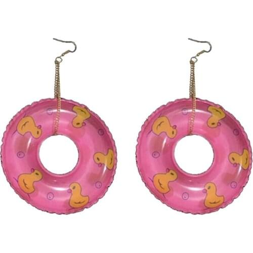 Fashion Girl Cute Women Wedding Little Yellow Duck Swimming Hoop Dangle Earrings Christmas Gift Pendants Earrings