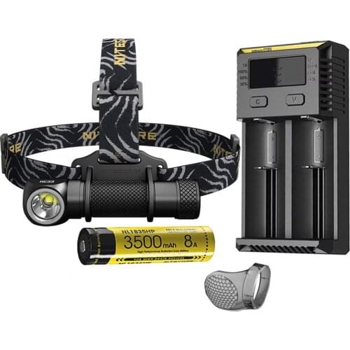NITECORE HC33 Headlight XHP35 HD LED max 1800 lumen beam distance 187 meter headlamp 8 working modes portable outdoor head light