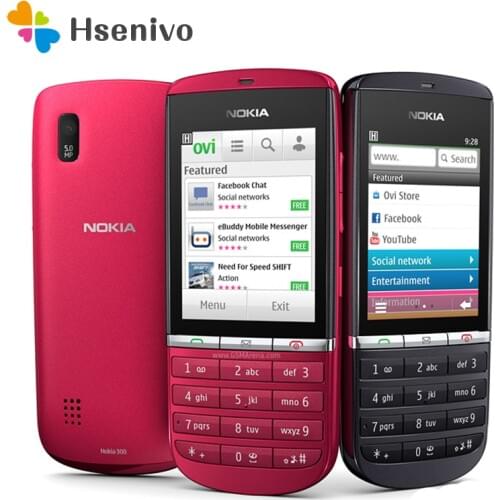 Nokia asha 300 Refurbished-original unlocked Nokia asha 300 Mobile phone 2.4' 3G Bluetooth MP3 Cell phone 1110 mAh Free shipping