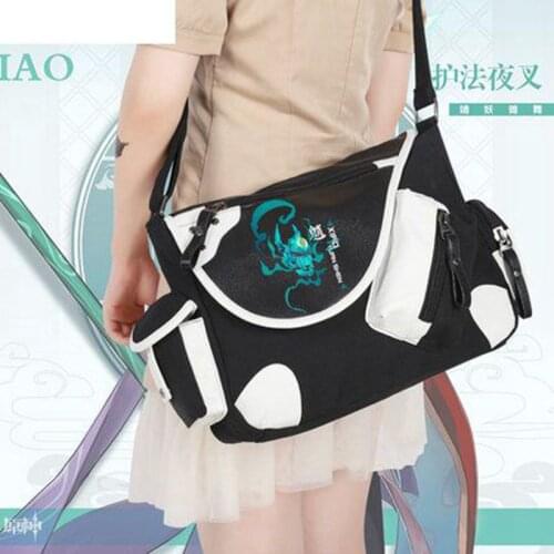 New game Genshin Impact animation peripheral casual fashion canvas XIAO ZHONGLI HUTAO student messenger shoulder bag