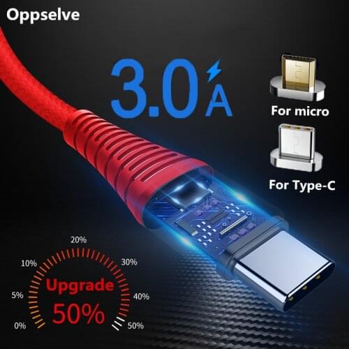 Oppselve Type C Cable 3.0A Micro USB for Samsung LG HTC Tablet Android Fast Charger Mobile Phone micro Cable Charging Cord 1M 2M