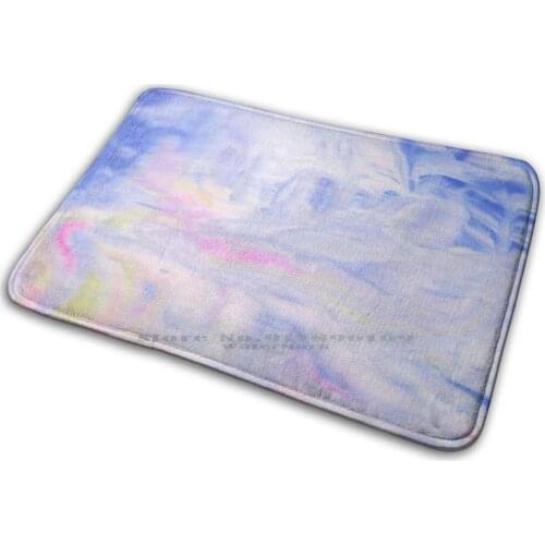 Blue Abstract Mat Rug Carpet Anti - Slip Bedroom Entrance Door Mat Blue Abstract Colorful Painterly
