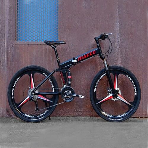 24Inch Folding Mountain Bicycle 21Speed Double Shock Absorption Off-Road Variable Speed Ultimate Adult Student One-Wheeled Bike